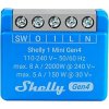 Shelly 1 Mini Gen4 spínací modul 1x 8A (WiFi, Bluetooth, Zigbee, Matter) SHELLY-1-Mini-Gen4-1779