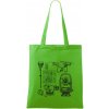 Geodet teodolit dron - Taška bavlnená - 42 x 38 cm ( Apple Green )