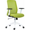 Kancelárska ergonomická stolička NOVELLO WHITE — sieť / látka, biela / zelená