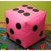 Detský taburet KOCKA 40 cm - ružová + čierna