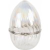 Clayre & Eef Transparentná sklenená úložná dóza v tvare vajcia - Ø 9*13 cm - Clayre & Eef