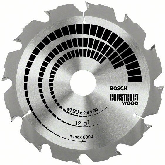 Bosch Construct Wood Pílový kotúč 190x2,6/1,6 mm 2608640633