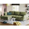 Rohová sedacia súprava Allegra, trávovo zelená látka, ľavý roh