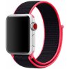 AppleKing nylonový remienok so zapínaním na suchý zips pre Apple Watch Ultra 49mm / 46mm / 45mm / 44mm / 42mm - černo-ružový - možnosť vrátiť tovar ZADARMO do 30tich dní