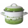 Metalac Hrnec Hluboký smaltovaný hrnec Standard s poklicí tráva 14 cm 1,5 l D2-14-3