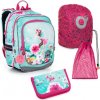 Veľká školská súprava Topgal ENDY 22002 G - školská taška + peračník + vrecko na prezuvky + pláštenka na batoh