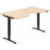 Hobis Pracovný stôl Motion Ergo, PO, 2S, 160x70,5-120,5x90 cm, agát/čierna