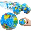 Antistresová loptička glóbus 6 cm