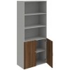 Hobis Policová skriňa Drive, 80x185x42 cm, orech/sivá