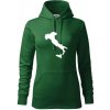 Taliansko obrys - Mikina dámská Cape s kapucí - 2XL ( Fľaškovozelená )