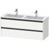 DURAVIT Ketho 2 závesná skrinka pod dvojumývadlo, 2 zásuvky, 1280 x 480 x 550 mm, biela matná, K25266018180000