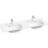 Ravak Classic Slim - Dvojumývadlo 130x45 cm, s prepadom, 2 otvory na batériu, biela XJX01113001