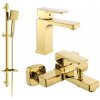 MEXEN/S - Cetus DQ45 Set umývadlovej a vaňovej batérie s príslušenstvom, zlato 744303DQ45-50