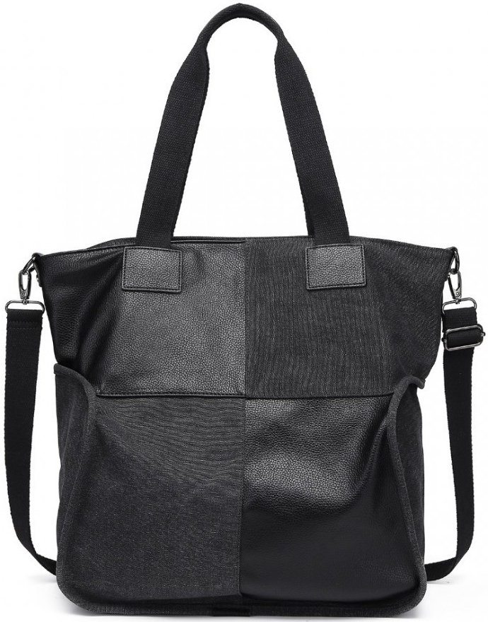 Kono dámska maxi taška na rameno s kontrastnými panelmi EH2221 25L čierna