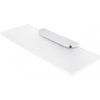 NIMCO NIKAU Polica do kúpeľne sklenená 30x11 cm, biela matná, chróm, NK 30091B-30-26