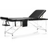 Body Fit Hliníkový masážny stôl BodyFit 3 segmentový čierny,195 x 70,5 cm