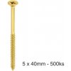 Tvrdená skrutka so zápustnou hlavou do dreva KMH Rozmer: 5 x 40mm