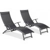 2x hliníkové záhradné ležadlo RELAX Black
