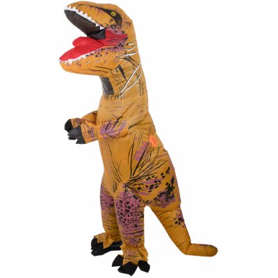 KIK T-REX Obrovský hnedý nafukovací kostým dinosaura 1,5-1,9 m