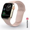 SWISSTEN silikonový řemínek pro Apple Watch 42-44 mm pískově růžová 46000115