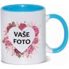 Hrnček s fotkou farebný rámik SRDCE RUŽE 350 ML FOTOpošta Farba: MODRÝ