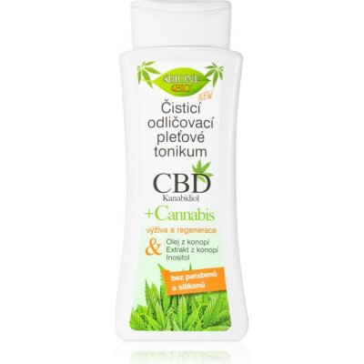 Bione Cosmetics Cannabis CBD čistiace a odličovacie pleťové tonikum s CBD 255 ml