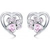 Linda's Jewelry Strieborné napichovacie náušnice Love Pets Pink Ag 925/1000 IN153 +Darčeková krabička zdarma +Silikónová ochranná zarážka zdarma