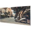 Sklenený obklad do kuchyne mestské Motocykle palmového leta 100x50 cm