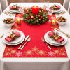 RAEBEL Vianočný obrus vyšívaný 5957 červená Polyester 40x90 cm