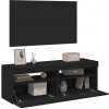 TV skrinky s LED svetlami 2 ks čierne 60x35x40 cm