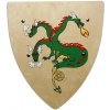 Drevený rytiersky štít s drakom