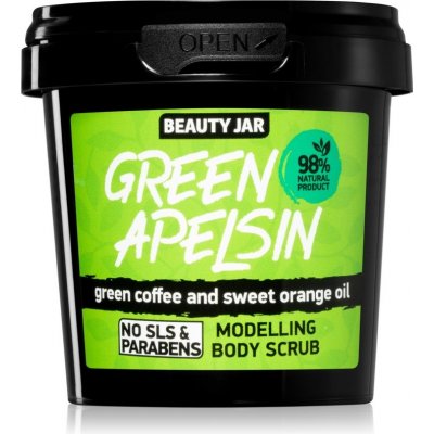 Beauty Jar Green Apelsin povzbudzujúci telový peeling s výťažkami z kávy 200 g