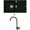 Alveus SET kuchynský granitový drez NIAGARA 30 sifón 78x43,5 + batéria ARC110 - Black NIAGARA30G91+ARC11091