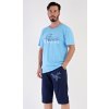 Vienetta MAN Pánske pyžamo bermudy Lietadlo: světle modrá M