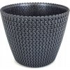 Kvetináč plast čierny, sivý Prosperplast 21,8 cm x 21,8 x 18,4 cm