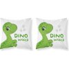 Návlek bavlnený pre deti, Dino world, zelený, 40 x 40 cm