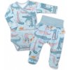 Baby Nellys 2-dielna sada body dl.rukáv zap. bokompolodupačky Krokodíl Eda