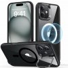 ESR Classic Hybrid Case so Stash Stand (HaloLock), Compatible with iPhone 16, Clear Black 1A7470201 (1A7470201)