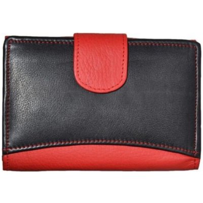 Impex dámska Kožená peňaženka stredne veľká čierno červená