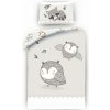 Halantex · Obliečky do detskej postieľky so Sovičkami a Mývalom - 100% bavlna - 40x60 cm + 100x135 cm