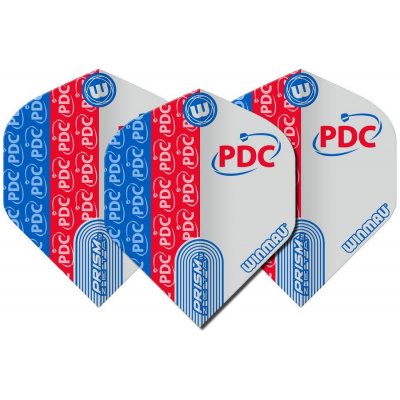 Letky na šípky Winmau Prism Zeta PDC logo, modro-červeno-biele