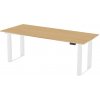 DELSO Elektrický výškovo nastaviteľný stôl ROCKSTER - 80 cm, 160 cm, Dub Vicenza, Biela