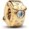 Pandora Pozlátená klipová korálka Mickey a Minnie Shine 764130C01