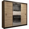 | Šatní skriňa MIRO 250x215 cm dub craft/čierna so zrkadlom | MT0021