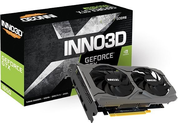 Inno3D GeForce GTX 1650 Twin X2 OC V3 4GB GDDR6 N16502-04D6X-171330N