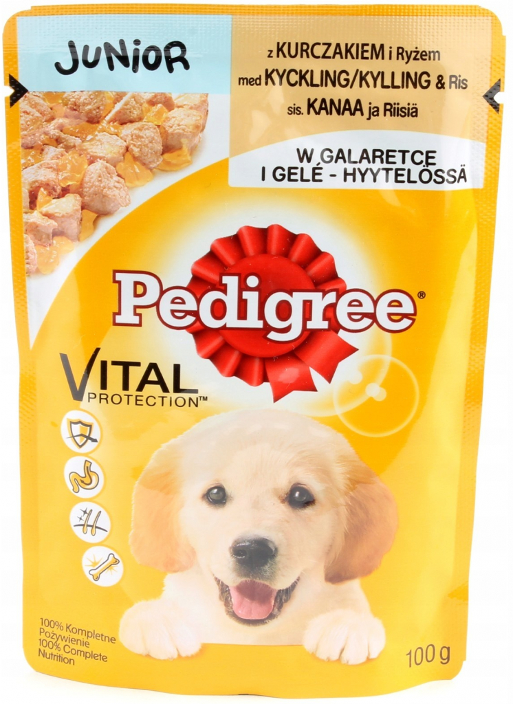 Pedigree Junior s kuracím a ryžou v želé 100 g