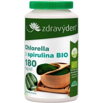 Zdravý den Chlorella a spirulina BIO 180 kapsúl