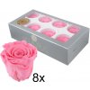 Ruža preparovaná 5cm BABY PINK /ks - bal. 8 ks