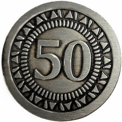 TLAMA games Univerzální mince pro deskové a RPG hry hodnoty "50"