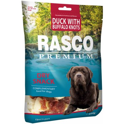 Rasco Premium Pochúťka Rasco uzly byvolie 5 cm s kačacím mäsom 230 g